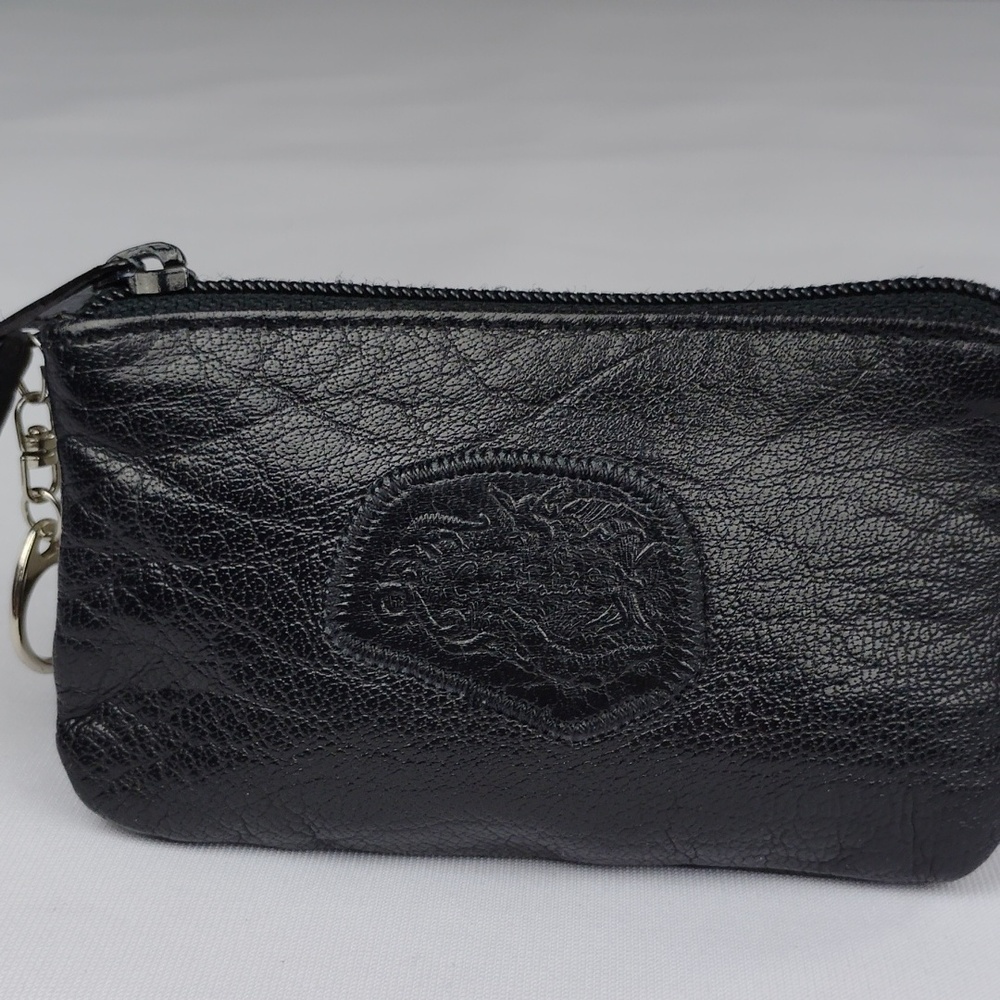 Carlos Falchi Black Leather Coin Pouch. - Picture 3 of 8